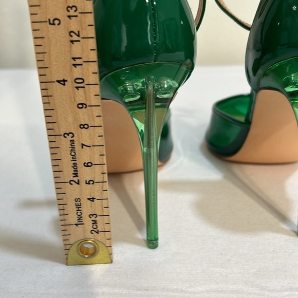 STEVE MADDEN ALESSI POINTED 4” HEELS ANKLE STRAPPED GREEN Sz 9 - Picture 9 of 11